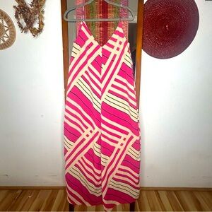 NWT ASOS Pink and Beige Abstract Stripe Maxi Dress size 8